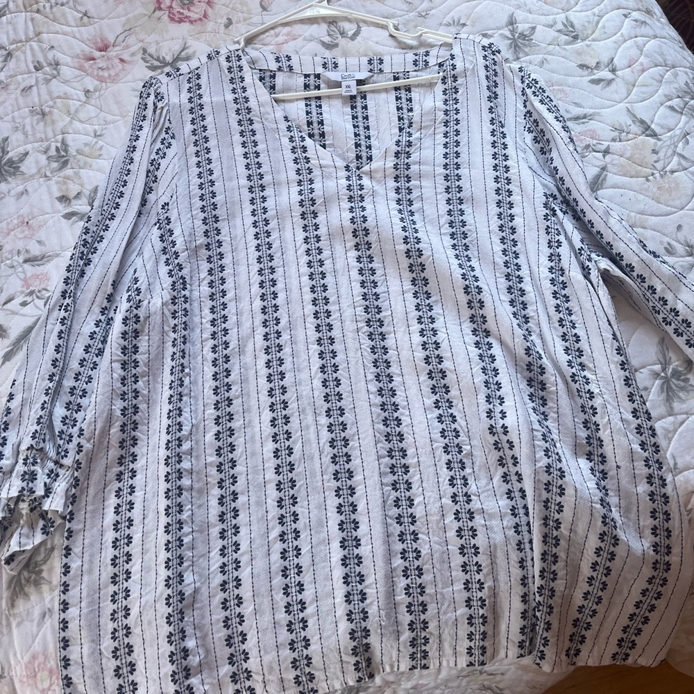 Striped Black and White Blouse